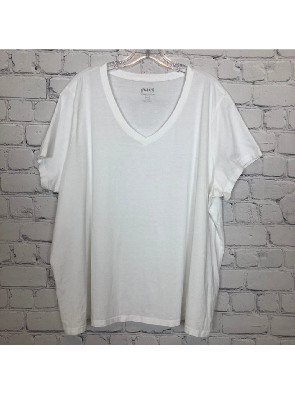 Pact White Short Sleeve Tee Size XXXL 100% Organic Cotton